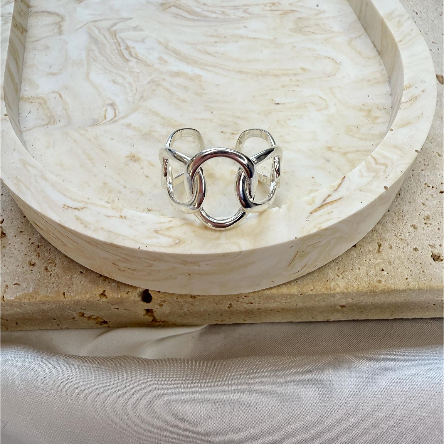 טבעת פלור כסף 925 מתכווננת