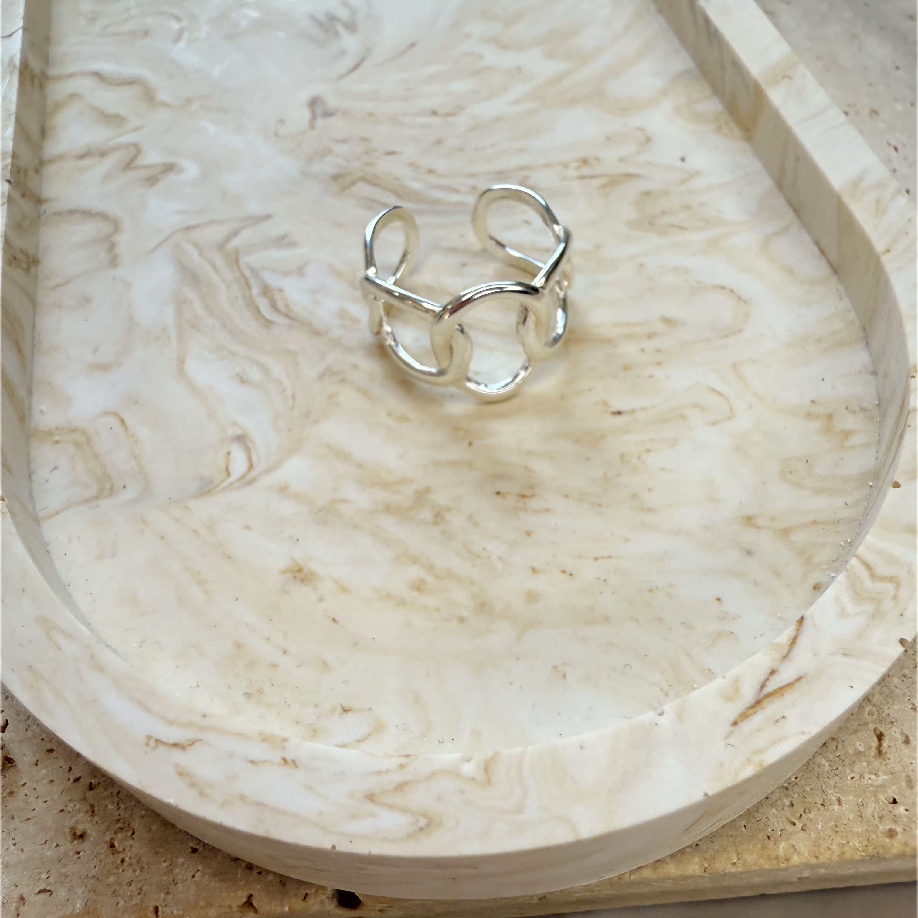 טבעת פלור כסף 925 מתכווננת